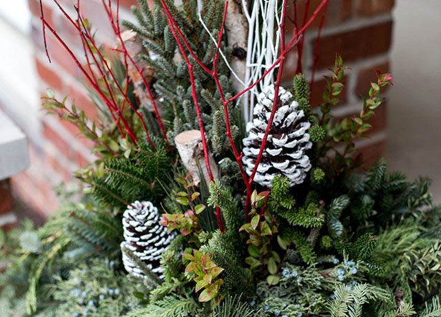 Winter Holiday Porch Planter